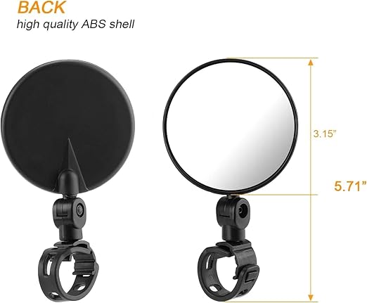 Indob Bicycle Mirror/Motorcycle Rear View Safe Mirrors, Adjustable Rotatable Handlebars Mounted Plastic Convex Mirror for Cycle (1 Pair)